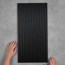 Charlotte Matt Black Flute Ceramic Tile